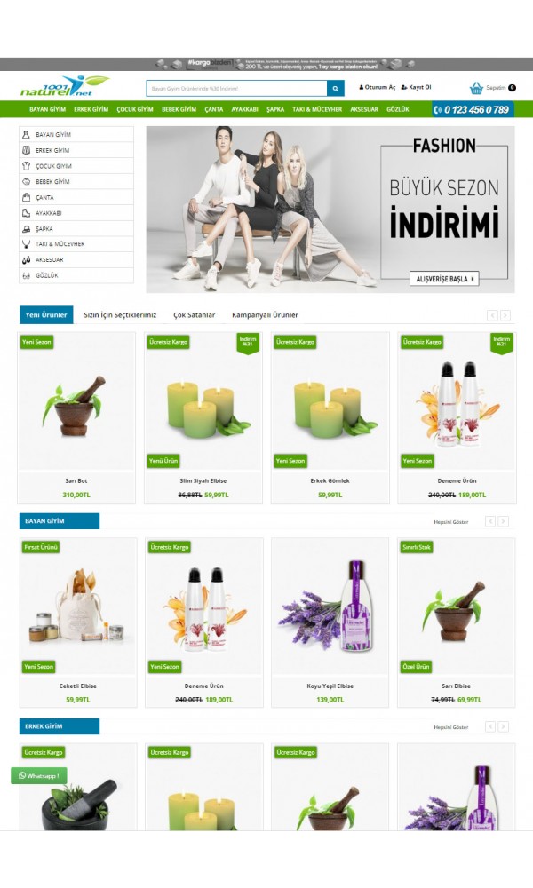 Opencart 3X Bitkisel & Yöresel Ürünler Full Paket