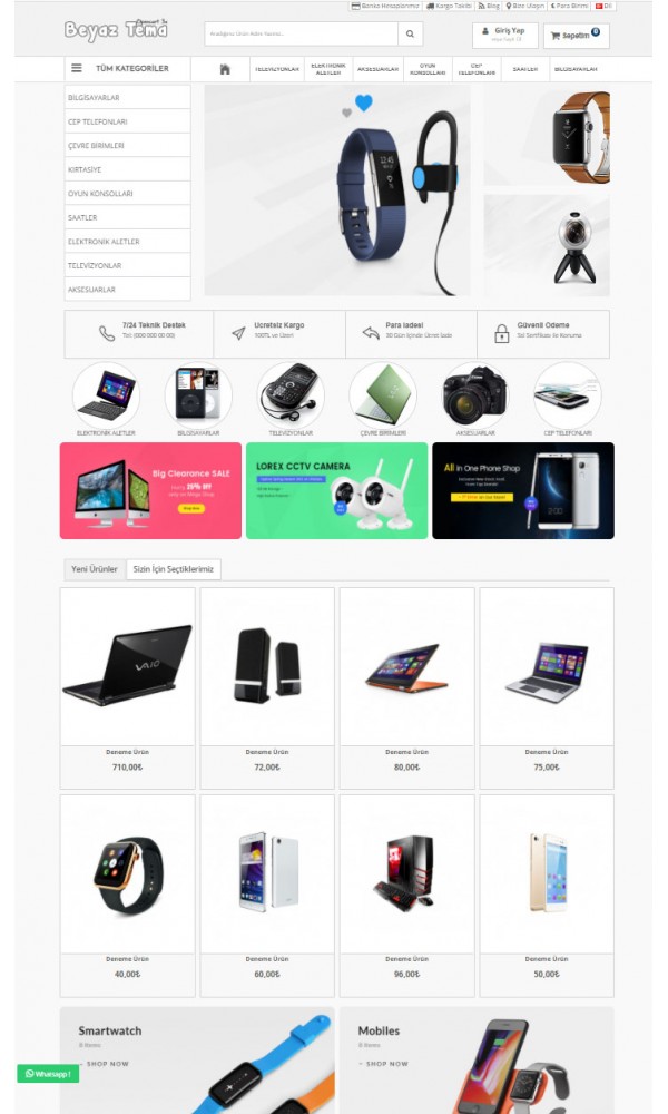 Opencart 3.x Beyaz Tema Full Paket